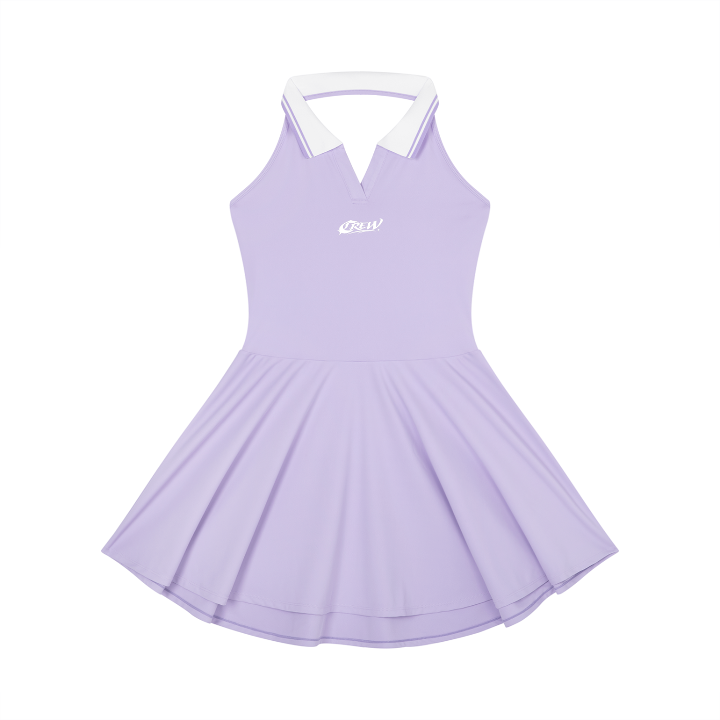 Purple Women's Collared Halter A-Line Tennis Dress
