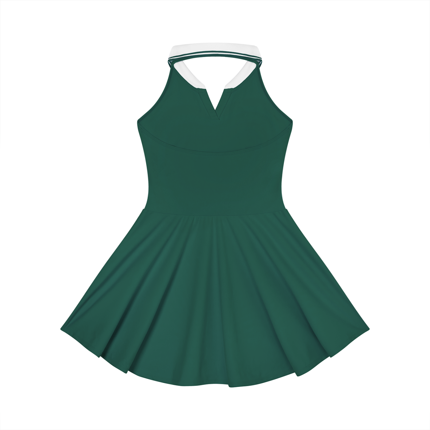Women's Collared Halter A-Line Tennis Dress (Green)